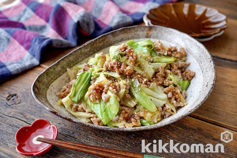 キャベツの肉みそだれ