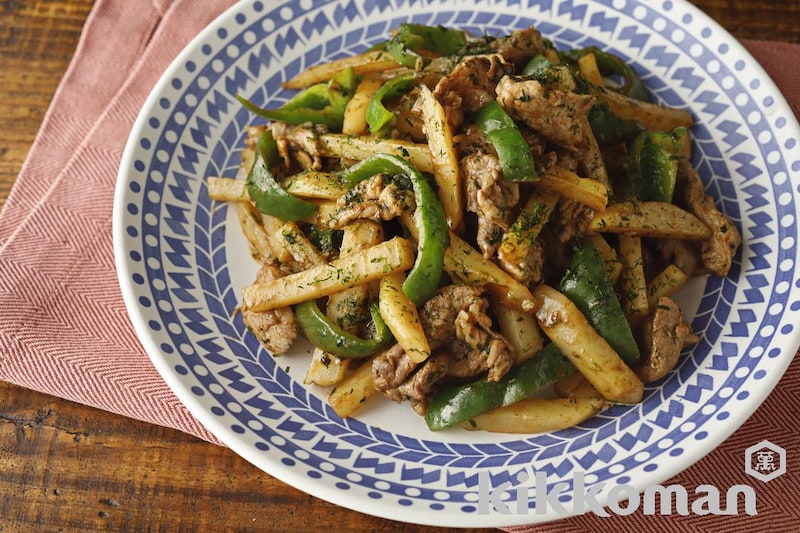 豚肉とじゃがいものソース青のり炒め【スパイシーな人気味】