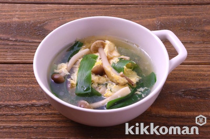 ねぎたっぷり!しめじと卵のスープ
