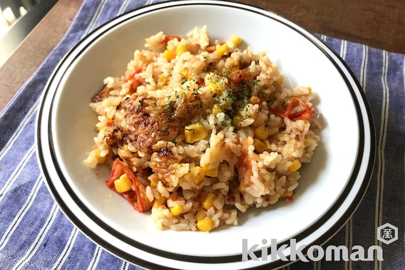 コーンと丸ごとトマトの炊き込みご飯(山本ゆりさん)