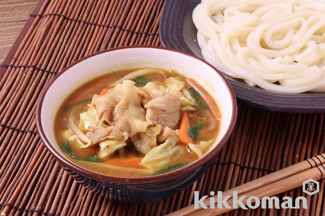 レンジで簡単！肉汁カレーつけうどん