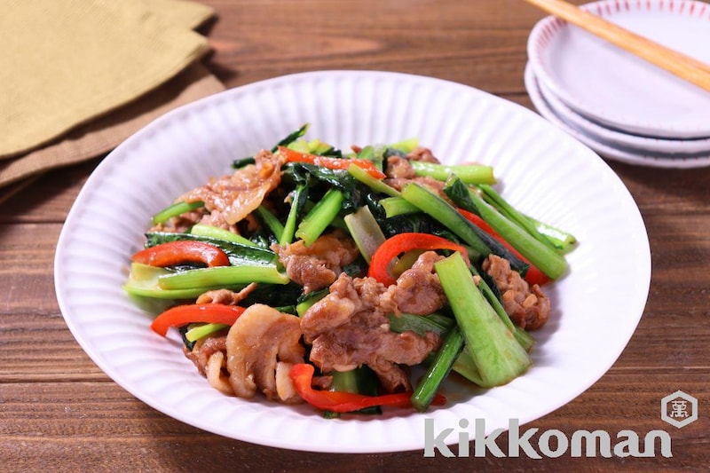 小松菜と豚こま肉の炒め物(しっかり減塩レシピ)