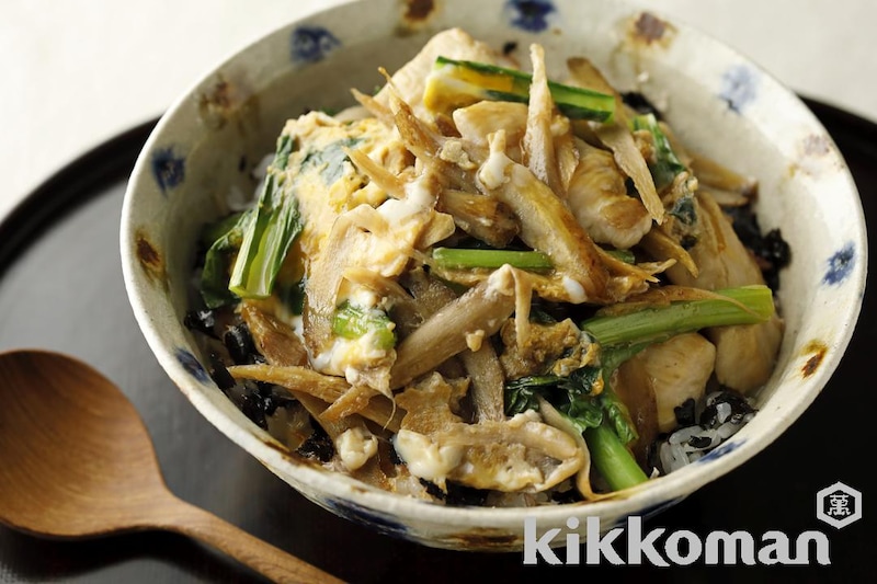 鶏むね肉とごぼうの親子丼【食物繊維もしっかりと】