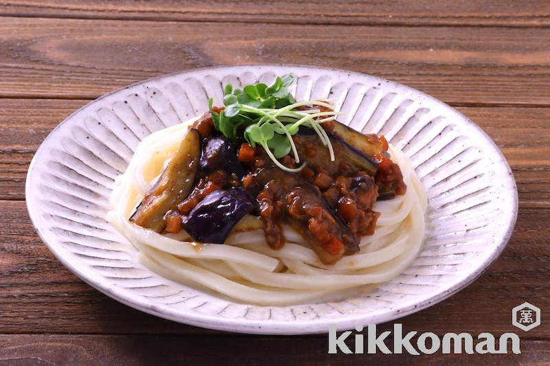 なすの肉みそうどん(うちのごはん使用)