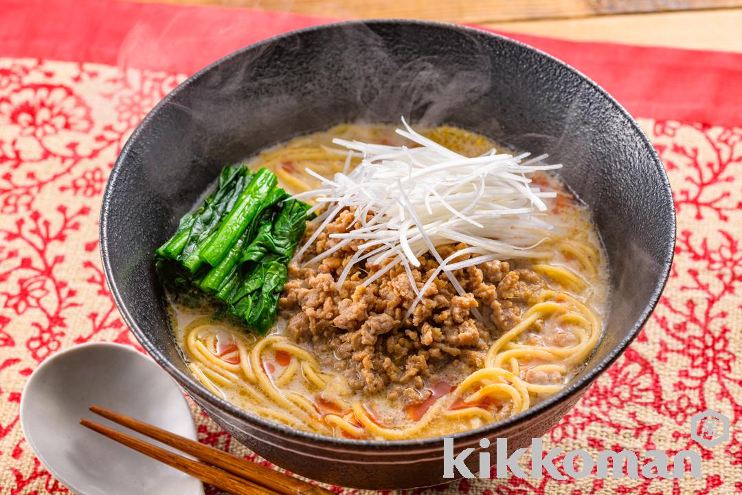 めんつゆで簡単！豆乳担々麺風（大豆麺細麺使用）