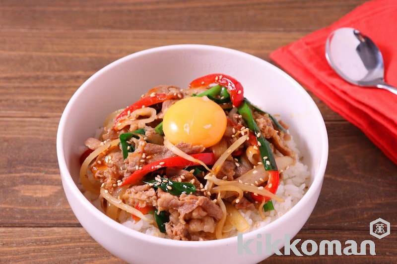 豚肉と野菜たっぷりプルコギ丼(減塩レシピ)