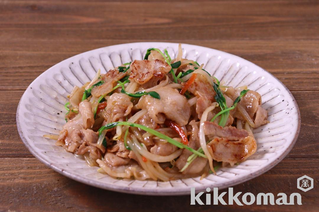 もやしと豆苗のにんにく醤油炒め（うちのごはん使用）