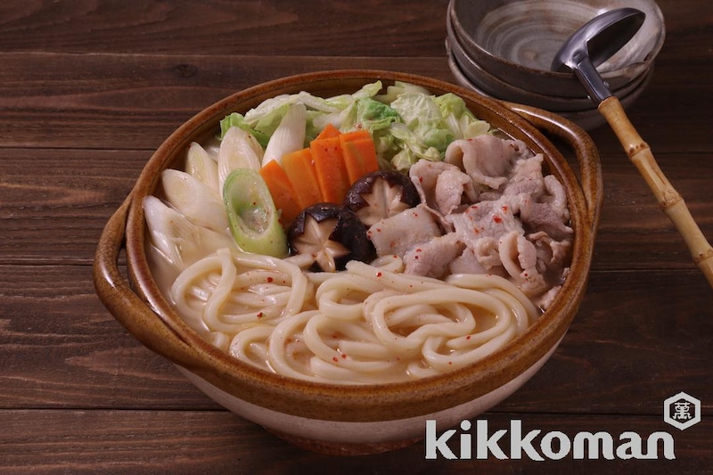 旨辛キムチ豆乳うどん鍋(濃厚豆乳鍋 旨辛キムチ使用)