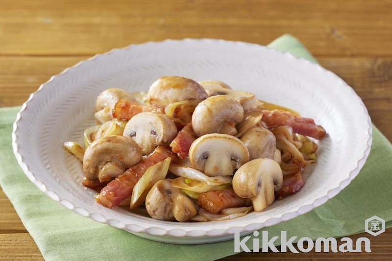 焦がし生しょうゆ香る!マッシュルームとねぎのジュワッと焼き