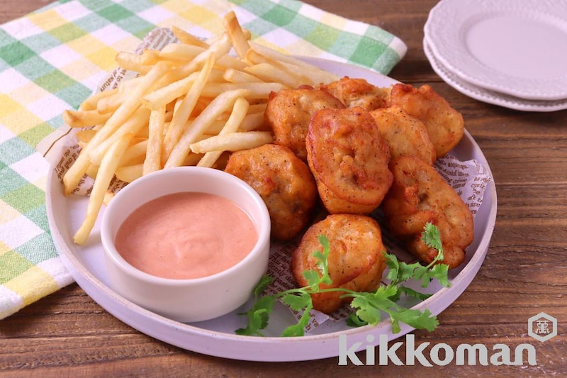 簡単オーロラソースで食べるから揚げ&ポテト
