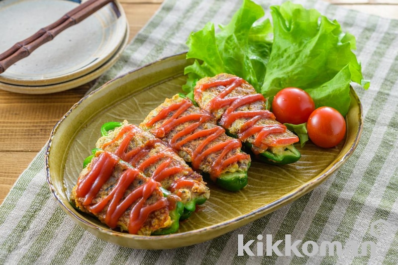 さば缶で簡単!ピーマンのさばカレー詰め