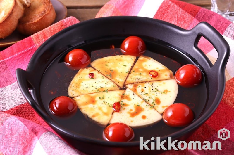 6Pチーズのやみつき豚脂アヒージョ(豚脂にんにく醤油だれ使用)