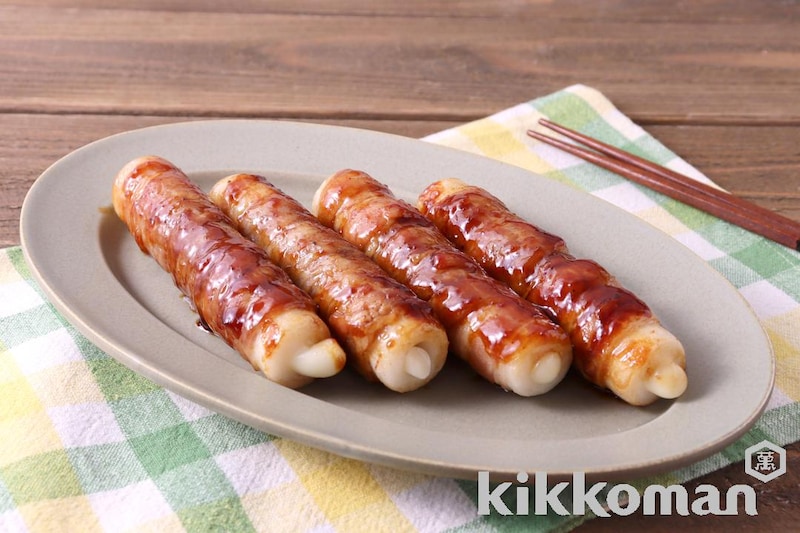 やみつき豚脂の肉巻きチーズちくわ(豚脂にんにく醤油だれ使用)