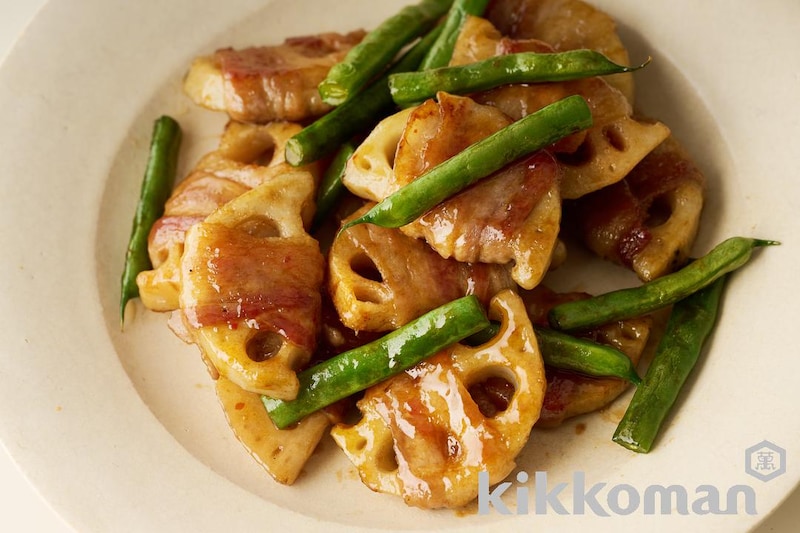 肉巻きれんこんのピリ辛照り焼き