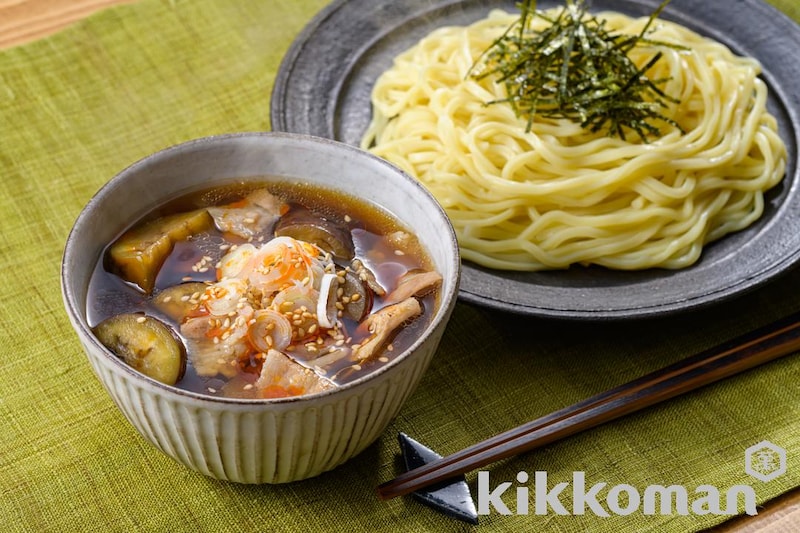 ピリ辛たれで!なすと豚肉のつけ麺