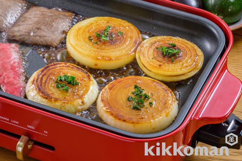 ホットプレートで!玉ねぎの香ばしステーキ(わが家は焼肉屋さん使用)
