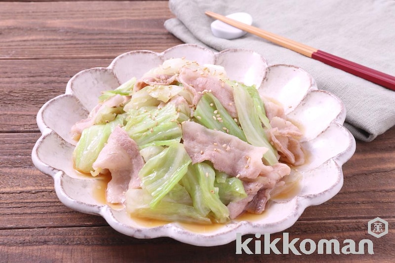 レンジで簡単!豚バラキャベツのうまだし和え