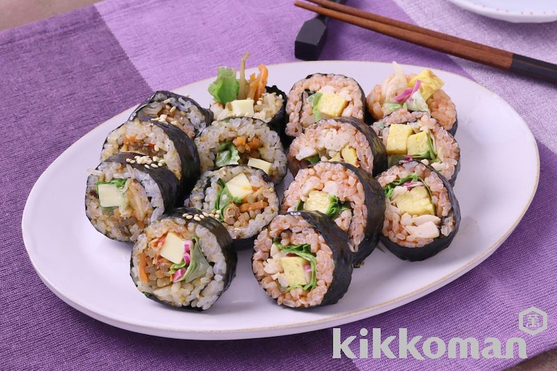 コンビニ食材で!2色のお手軽ひと口キンパ