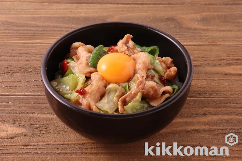 ピーマンとキャベツのトロ玉丼(うちのごはん使用)