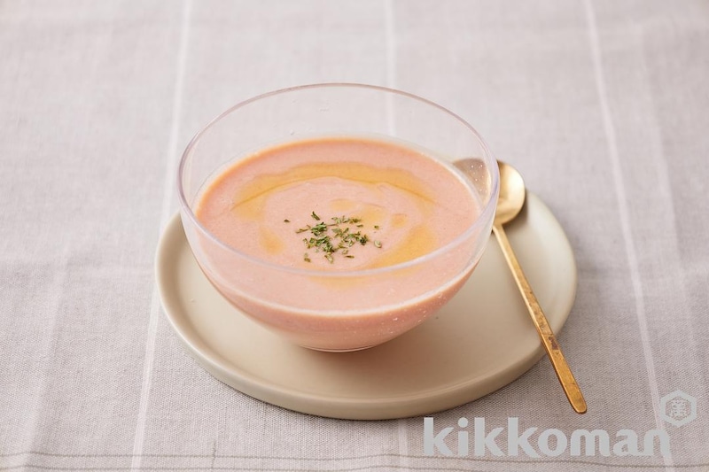 材料を混ぜるだけ!冷製トマトポタージュ(ぎゅっと濃縮うらごしトマト使用)