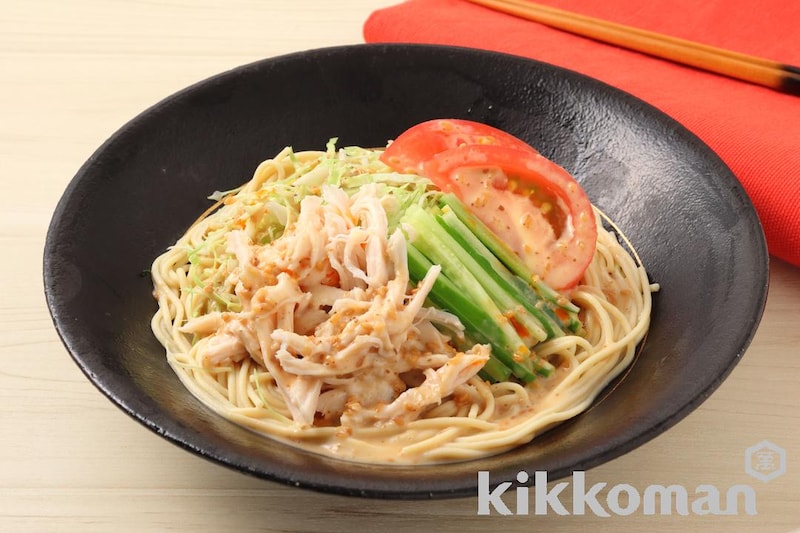 鶏のバンバンジー風サラダ麺(大豆麺細麺使用)