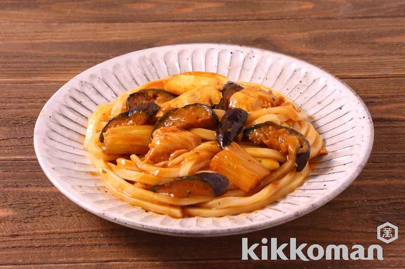 ねぎなすタンドリーうどん(うちのごはん使用)