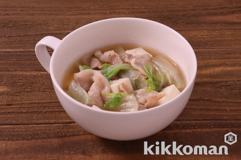 豚バラ白菜の牛だしスープ(うちのごはん使用)