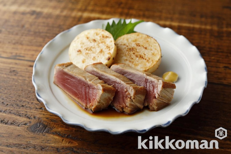 焼きまぐろと長芋 辛子添え