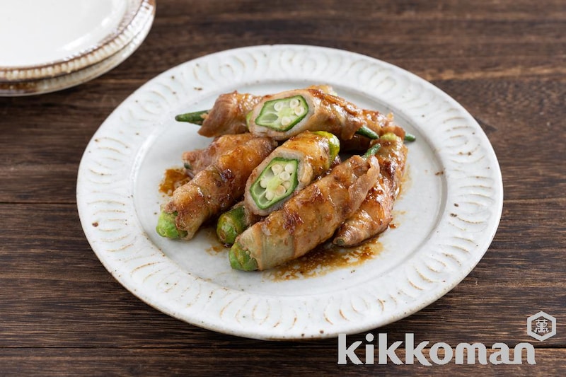 オクラの肉巻きてり焼き(基本のおかずつゆ使用)