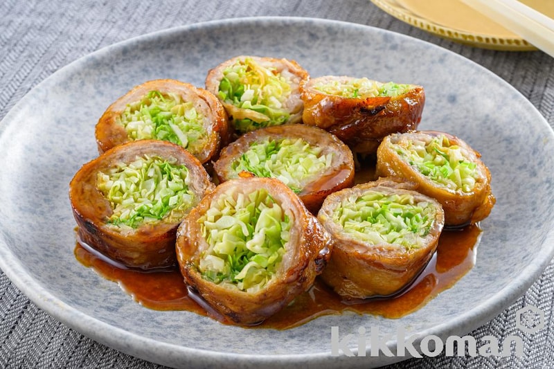 キャベツの肉巻きてり焼き(基本のおかずつゆ使用)