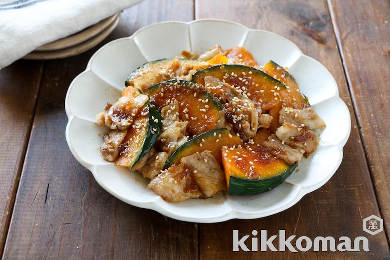 豚バラとかぼちゃのしょうが焼き