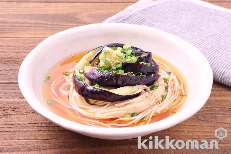 蒸しなすのさっぱり麺(大豆麺細麺使用)