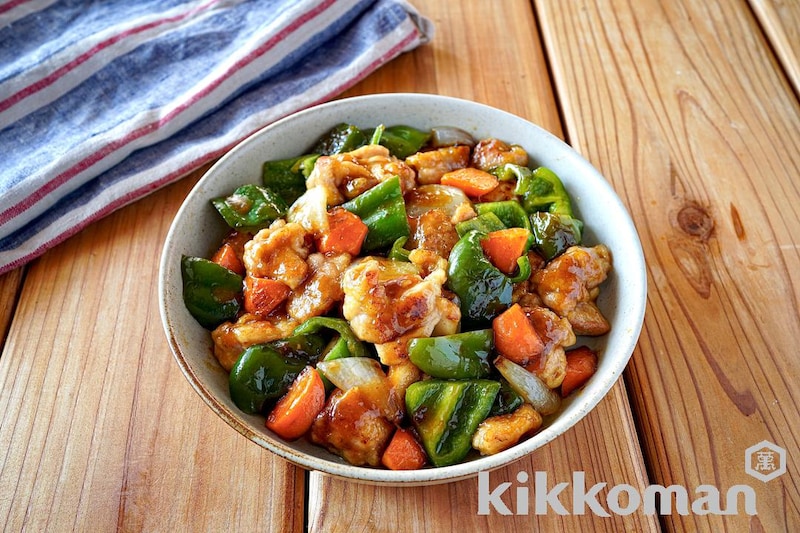 野菜たっぷり鶏肉の甘酢炒め