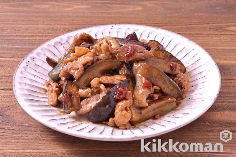 豚こま肉となすの焦がしガーリック(うちのごはん使用)