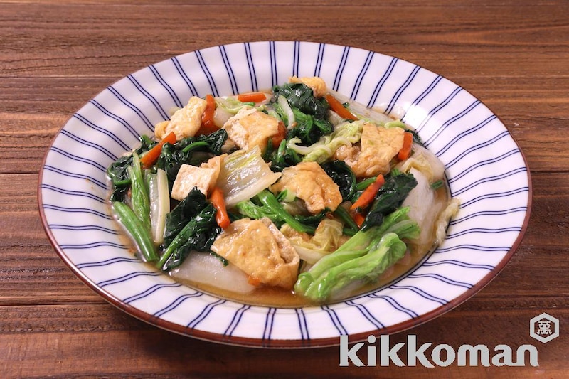 白菜とほうれん草のうま煮【1/2日分の野菜使用】(うちのごはん使用)