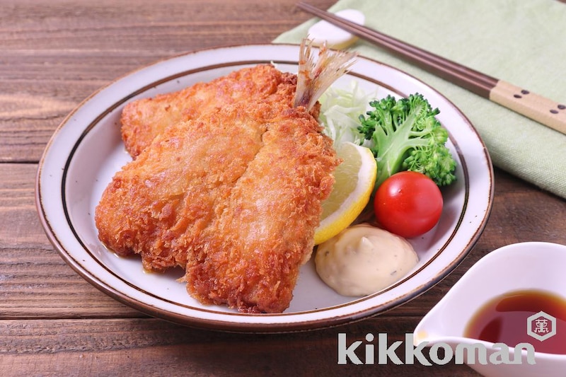 だししょうゆで食べる!あじフライ(あまうまいだししょうゆ使用)