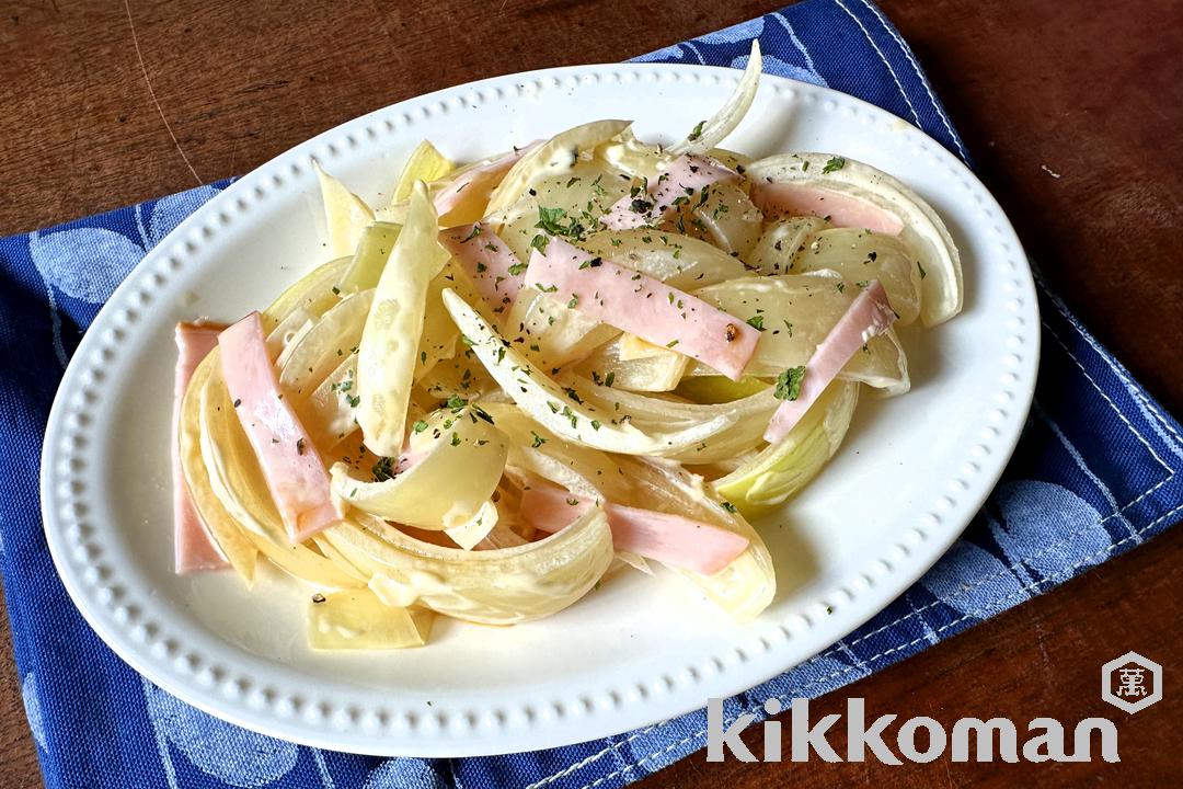 レンジで簡単！玉ねぎのうまだしマヨ温サラダ（山本ゆりさん）