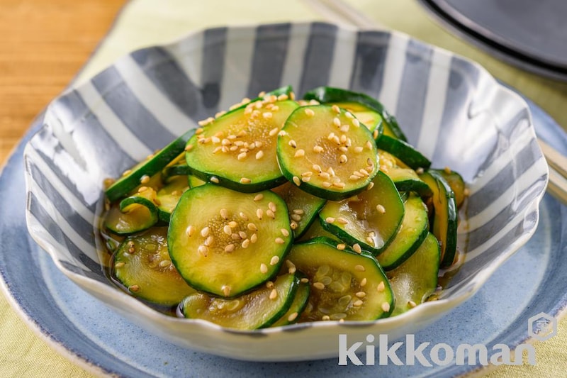 レンジで簡単!ズッキーニのナムル(旨みあふれる牡蠣だししょうゆ使用)