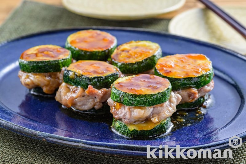 ズッキーニのガーリックしょうゆはさみ焼き