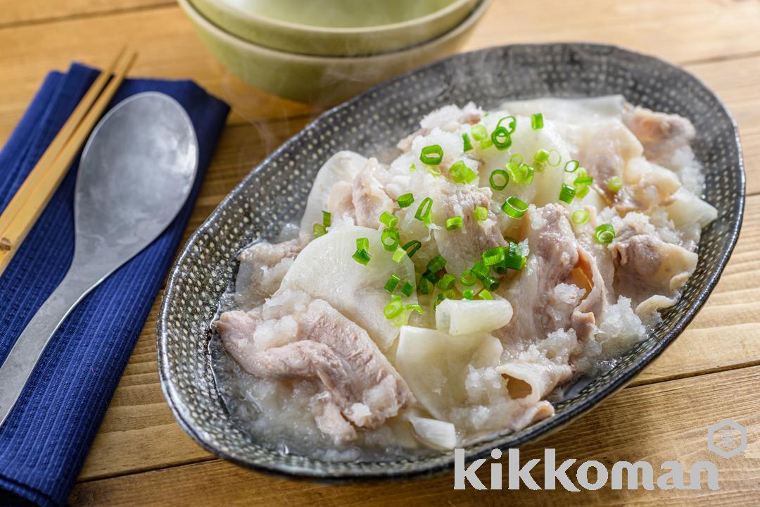 大根と豚バラのレンジみぞれ煮