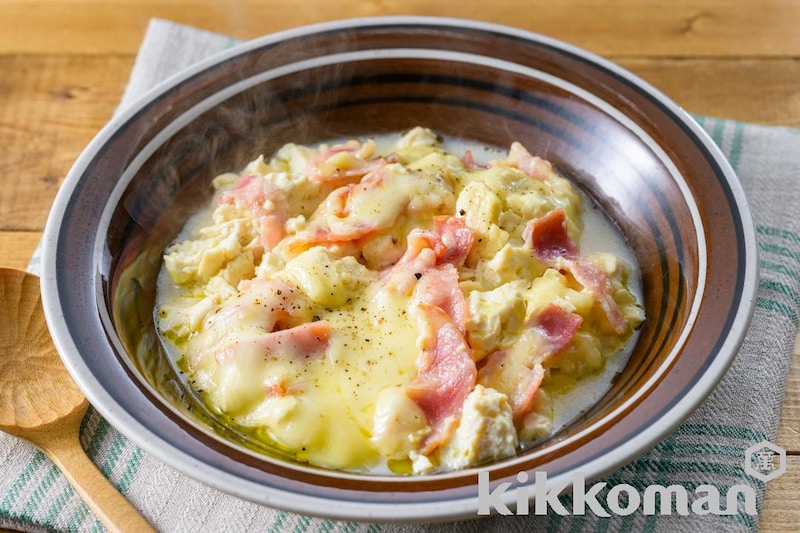 レンジで簡単!ベーコンの豆腐リゾット風