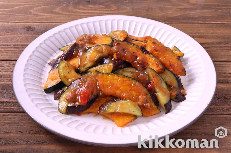 なすとかぼちゃのみぞれ炒め【1/2日分の野菜使用】(うちのごはん使用)