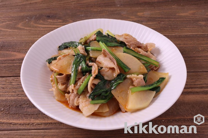 大根と小松菜の旨辛煮【1/2日分の野菜使用】(うちのごはん使用)