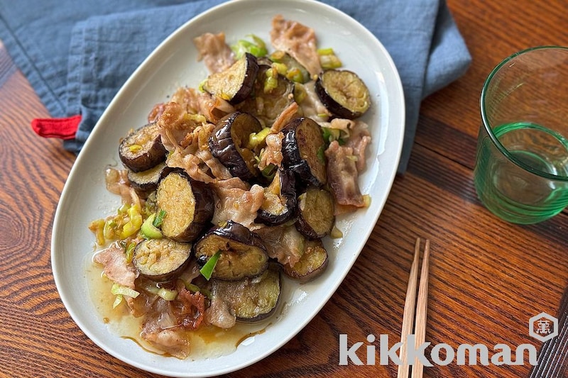 豚バラなすのねぎごま焼き【ジューシーなすが絶品!】