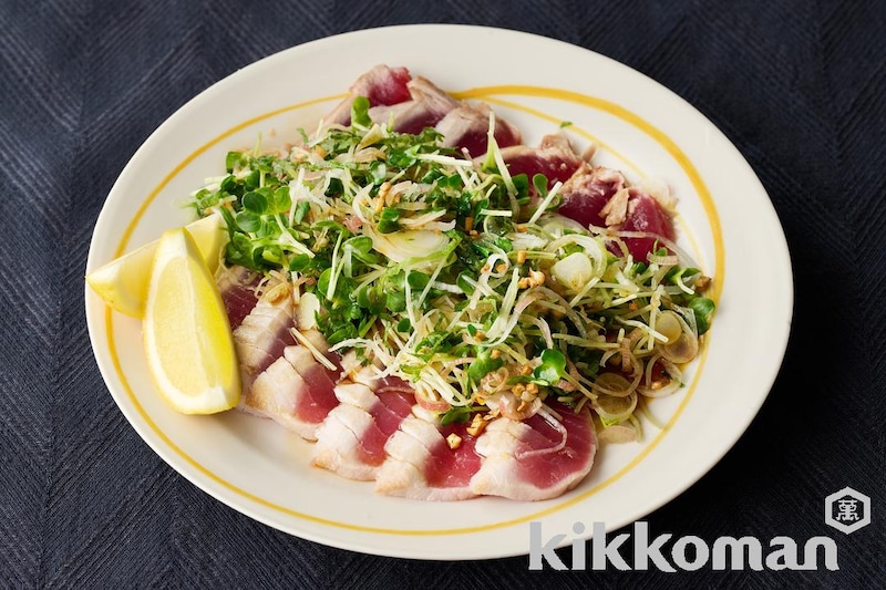 薬味たっぷりまぐろステーキ