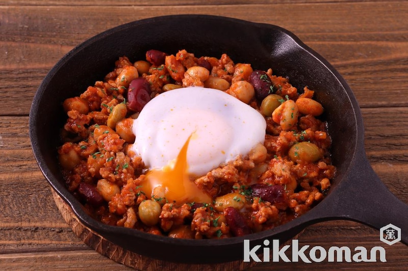 ワンパン&包丁いらず!シャクシュカ風ポークビーンズ(洋食おまかせ トマトソース使用)