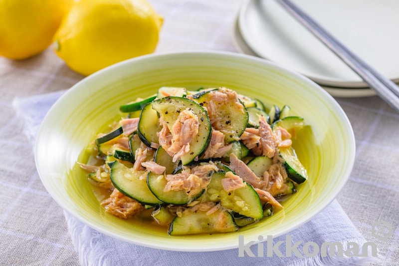ズッキーニとツナのレモンしょうゆサラダ
