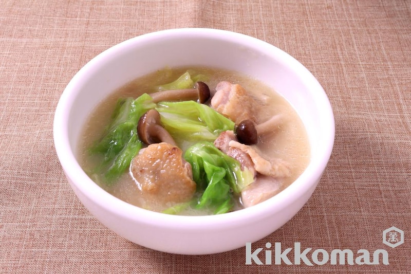 鶏ももとキャベツの旨とろ白湯スープ(うちのごはん使用)