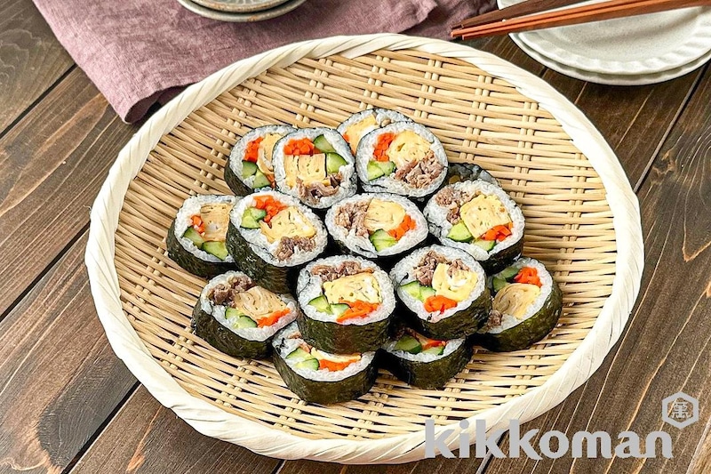 巻きす不要♪和風キンパの巻き寿司【レンジで時短にも】