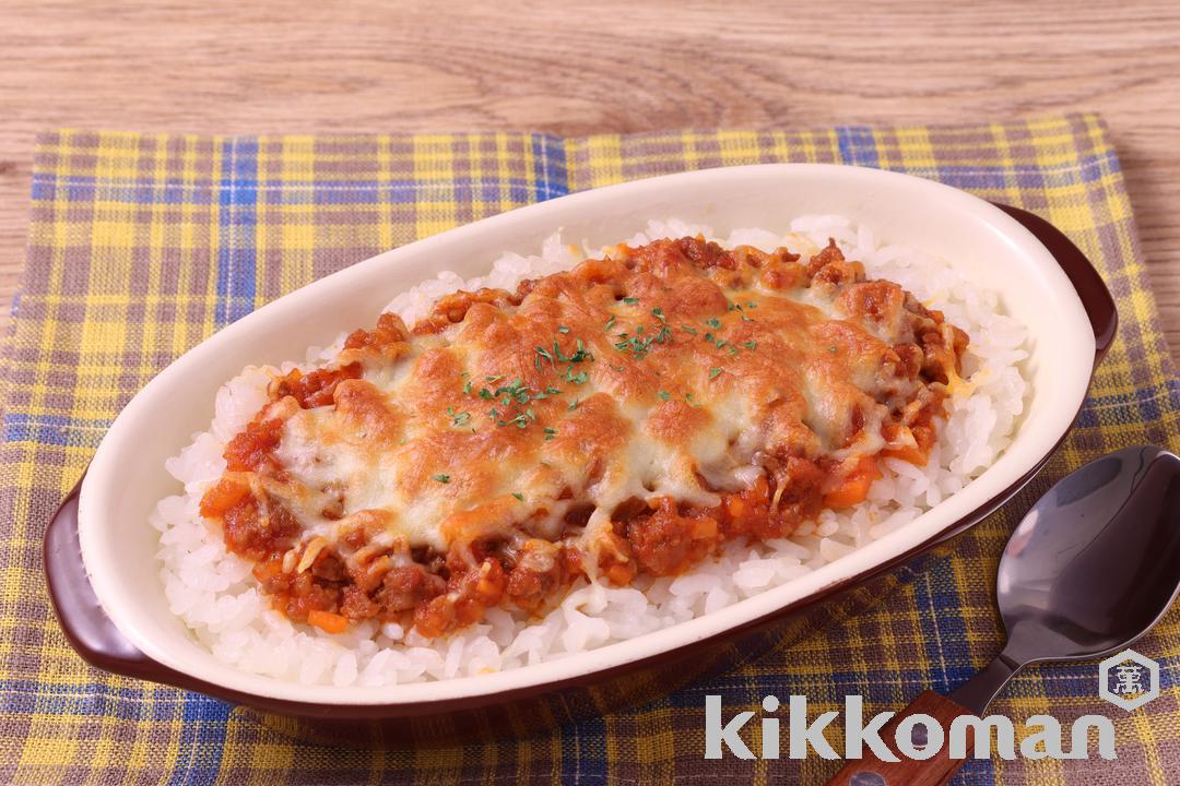 ミートソースドリア(パットマ!トマトおかずソース使用)